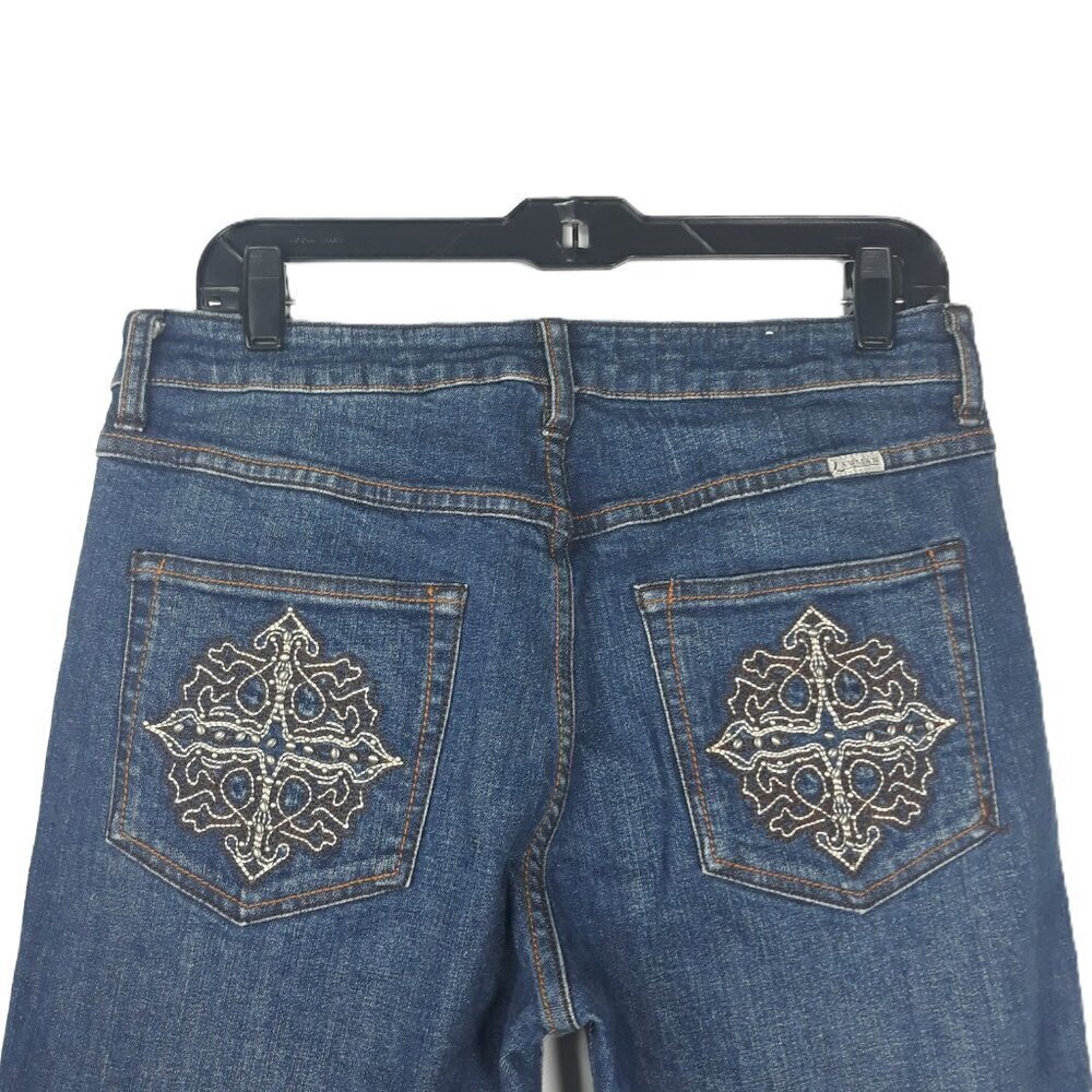 Women's Embroidered Straight Leg Jeans 8x33 Studded Western Rodeo Ranch Cowgirl